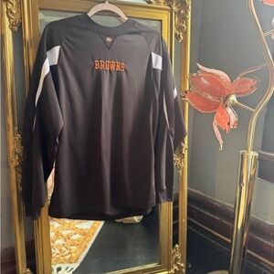 NFL Browns Long Sleeve Shirt - Black and White
